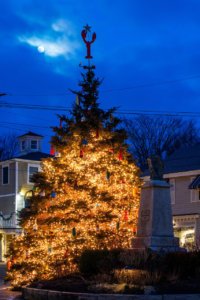 Christmas Tree in the town square of Kennebunkport Maine